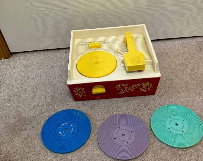 FISHER PRICE MUSIC Box Record Player With 3 Records Wind Up. Etsy