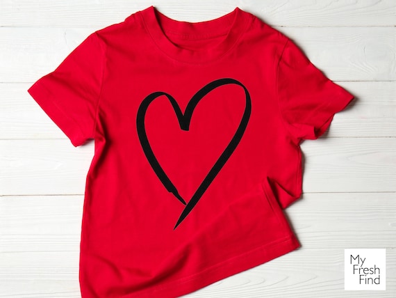 Cute Love Heart Valentines Day Shirt For Women - Long Sleeve Graphic Tee With Splicing Detail