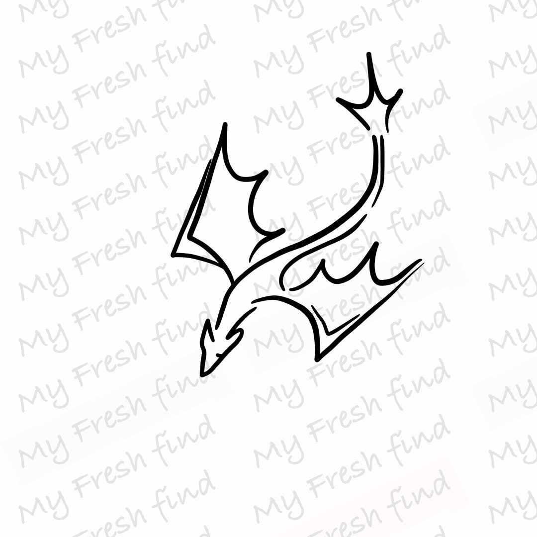 Flying Dragon SVG Outline - Sublimation Print - PNG - Digital Download ...