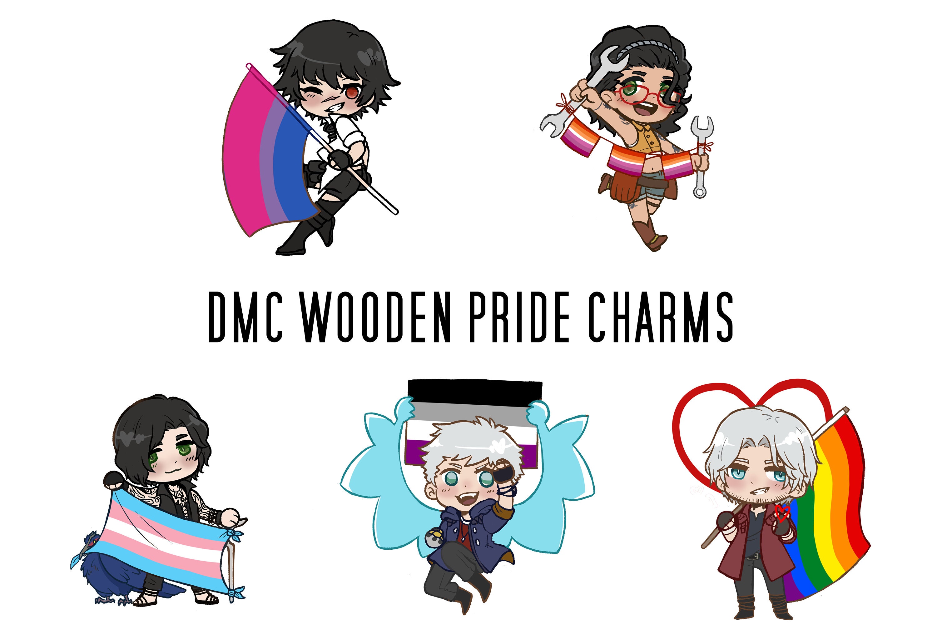 DMC Wooden Pride Charms