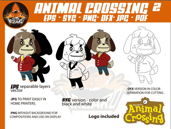 Animal Crossing 2 L Vector Clip Art Animal Crossing New Etsy