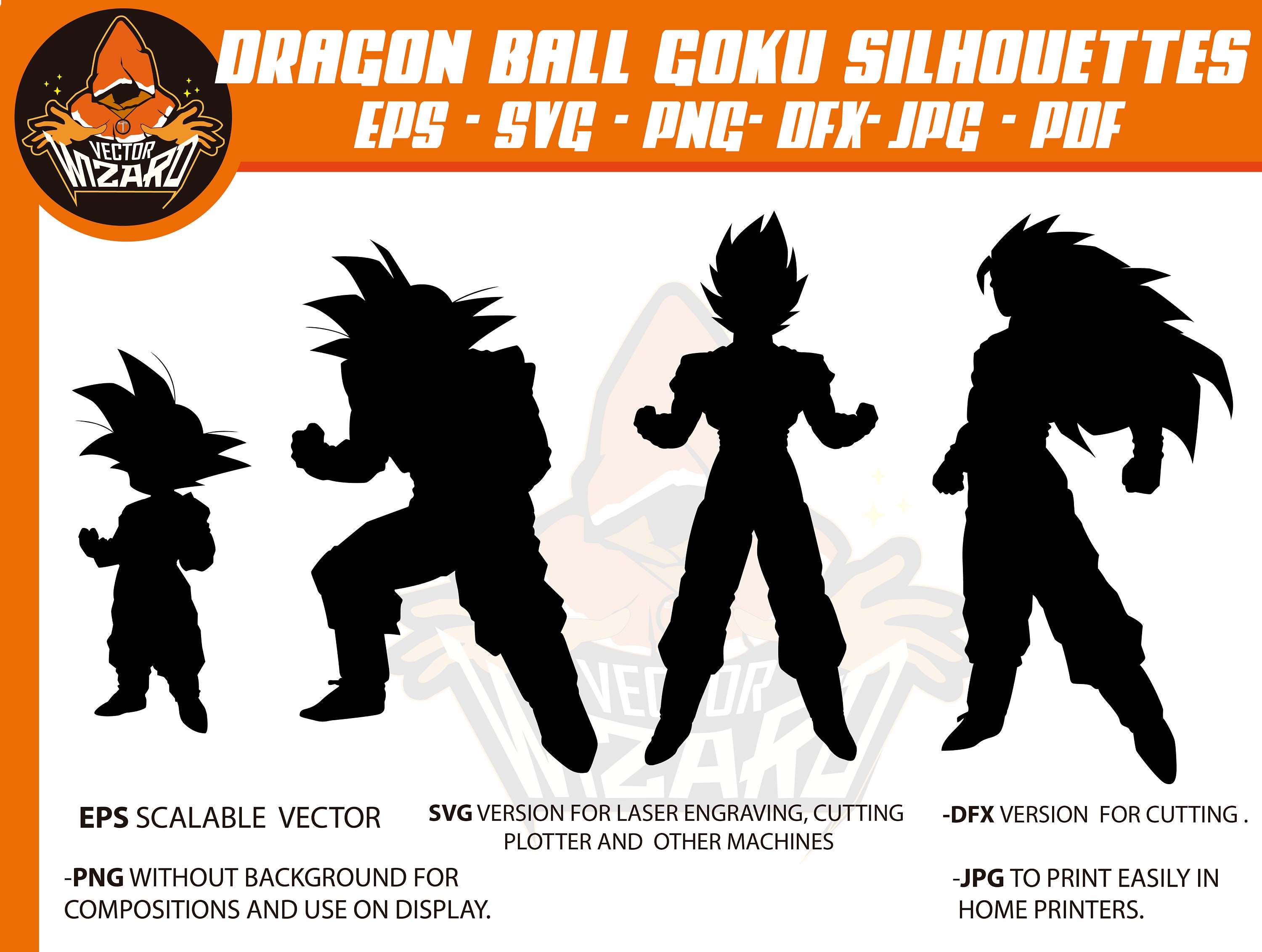 Download GOKU silhouette dragon ball Goku goku eps goku svg goku | Etsy