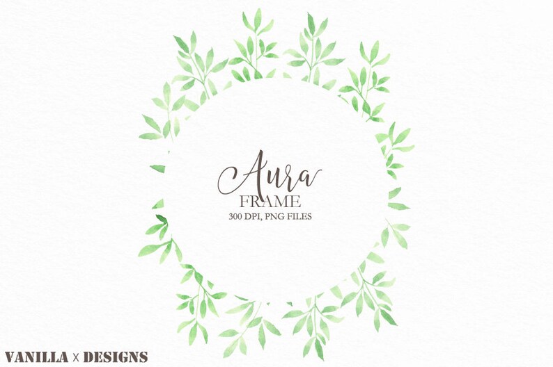 png iu150 Green Leaves frame watercolor leaves watercolor clipart clip art watercolor Watercolor frame printable wreath leaf wreath