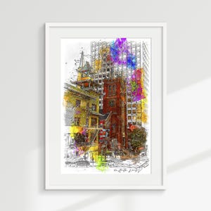 Chinatown San Francisco Art Print: Watercolor Style California Wall Art (Unframed)