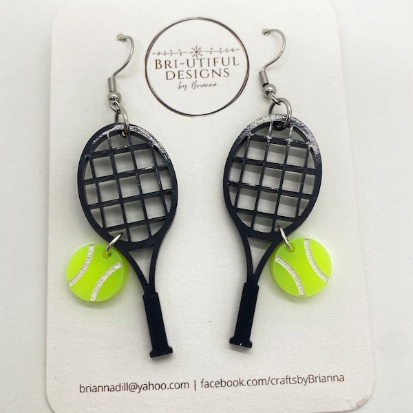 Tennis Earrings, Sports Earrings, Acrylic, Tennis
