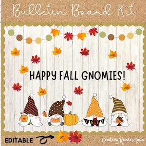 Gnom Blätter Herbst Bulletin Board Kit Klassenzimmer Tür Dekor Printable