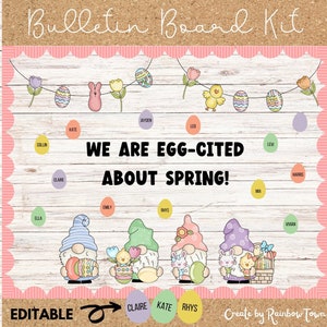 Easter Bulletin Board Spring Bulletin Board Gnomes Classroom Decor