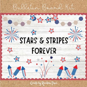 Fireworks July 4th Patriotic Bulletin Board Classroom Decor