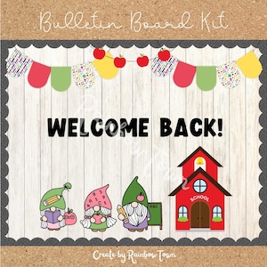 Back To School Bulletin Board Kit Gnome Classroom Decoration Welcome Back To School Boards