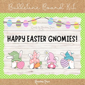 Gnome Easter Bulletin Board Kit Spring Bulletin Board Classroom Decor Printable