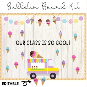 Our Class is So Cool Bulletin Board Summer Classroom Decor Editable Nametags Printable Digital Download