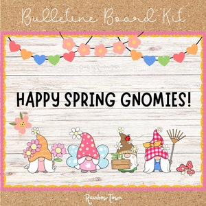 Spring Bulletin Board Kit Gnomes Bulletin Board Spring Classroom Decorations
