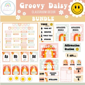 Pastel Groovy Classroom Decor Bundle Classroom Theme Decorations Classroom Colletion Printable