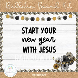 New Year Bulletin Board Kit Christian Classroom Decor Printable