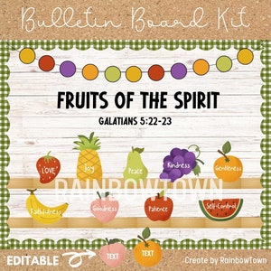 Fruits of the Spirit Bulletin Board Christian Classroom Decor Printable