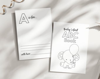 Baby First ABC Book Blank Alphabet Book Baby Shower Coloring Book Baby Shower Drawing Book