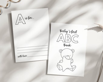 Blank Alphabet Book Book Baby First ABC Book Baby Shower Drawing Book Baby Shower Coloring