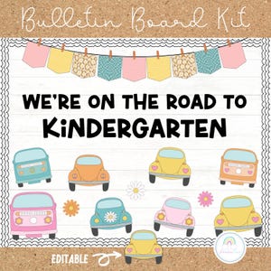 On The Road Back To School Bulletin Board Kit Groovy Classroom Decor Printable