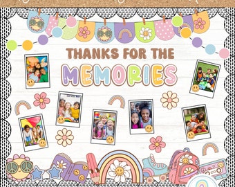 Thanks For The Memories End Of The Year Bulletin Board Summer Bulletin Board Kit Groovy Retro Classroom Decor