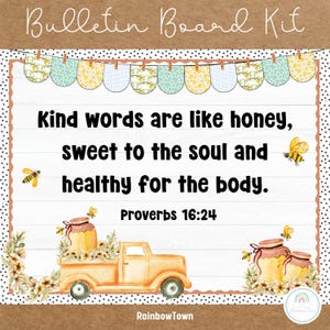 Valentine’s Day Bee Theme Bulletin Board Christian Classroom Decor
