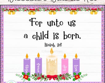 Christmas Bulletin Board Kit Christian Advent Classroom Decorations Printable & Editable