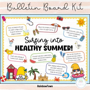 Tips voor gezonde zomergewoonten Prikbord Prikbord Verpleegkundigenkantoor Decor zomerklas afdrukbaar