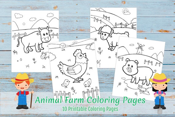 Farm Animal Coloring Pages Todder Coloring sheet Farm Party
