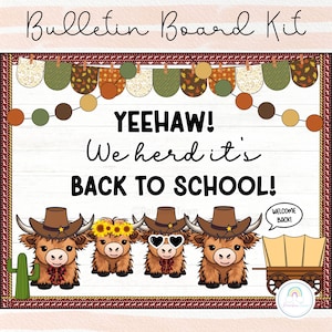 Cowboy Cow Classroom Bulletin Board Kit: Western Decor (Printable PDF & JPG