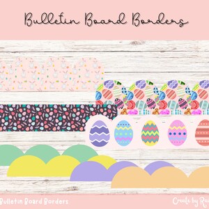 Easter Bulletin Board Borders Kit Spring Classroom Decor Printable
