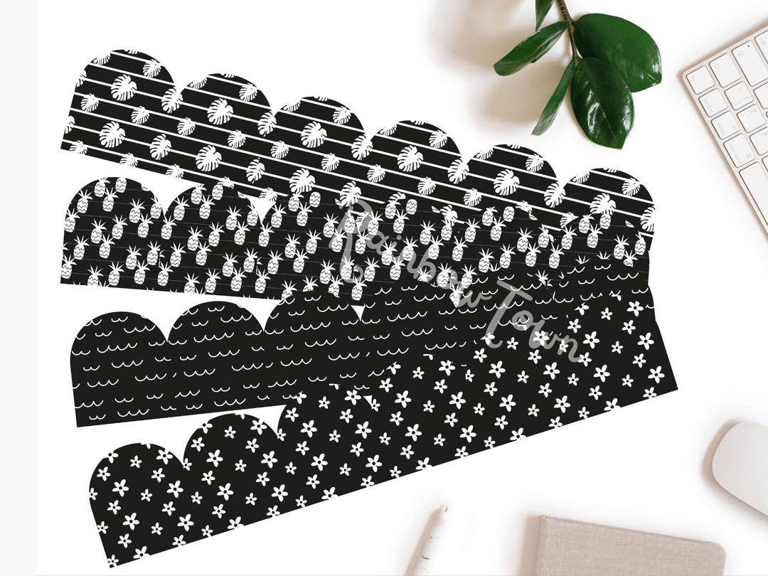 Black and White Bulletin Board Border Printable Classroom Decor Vol.2