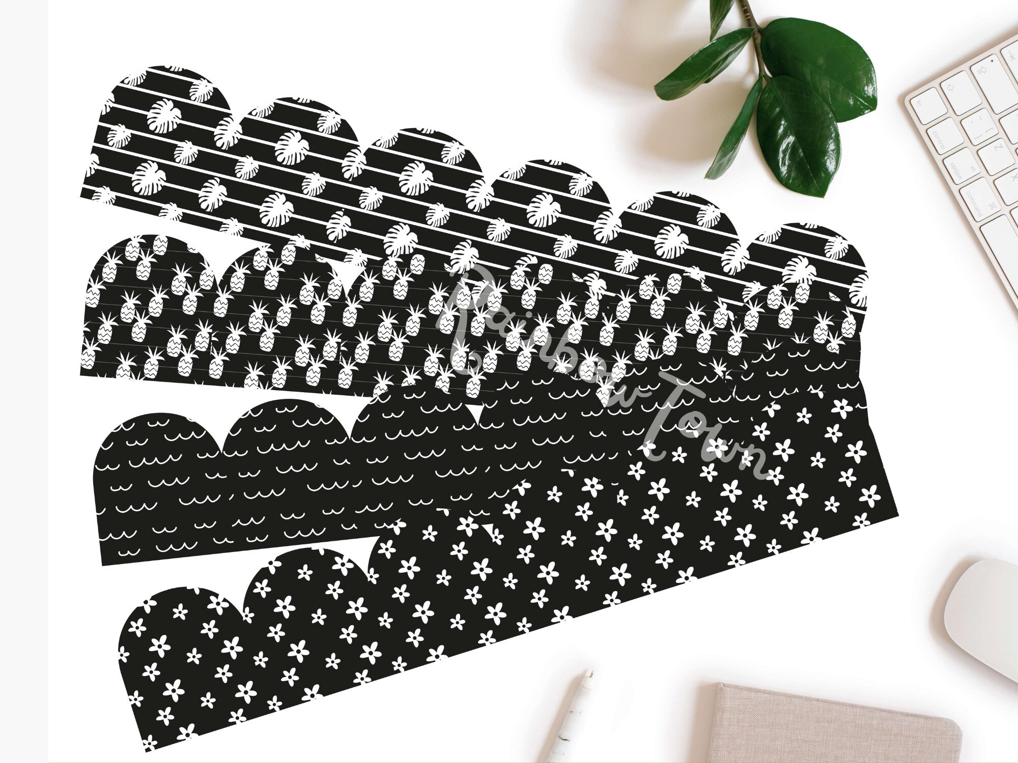 Black and White Bulletin Board Border Printable Classroom Decor Vol.2