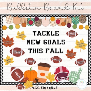 Fall Bulletin Board Kit Football Varsity Autumn Classroom Decor Printable