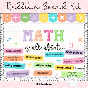 Back To School Math Bulletin Board Kit Motivational Classroom Decorations