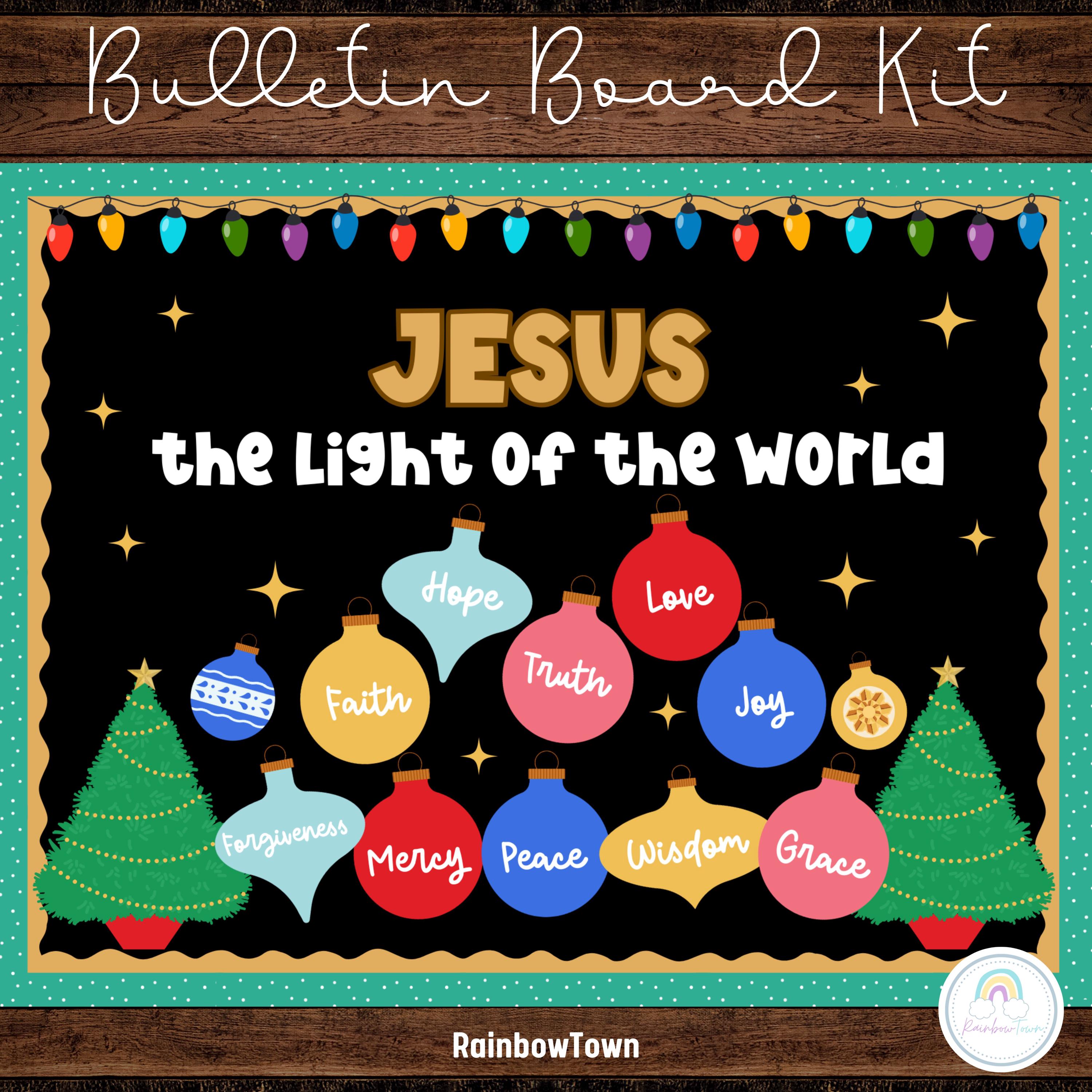 Christmas Christian Bulletin Board | Holiday Classroom Decor | Printable \u0026  Editable - Etsy New Zealand, image size:3000x3000