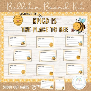 Shout Out Bulletin Board Student Appreciation Shout Out Card Printable Bee Classroom Decor