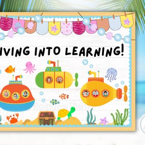 Under the Sea Bulletin Board Kit: Dive Into Learning (printable PDF) - Etsy