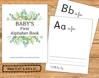 Baby's first Alphabet Book Baby Shower ABC Book First Coloring book Digital Download