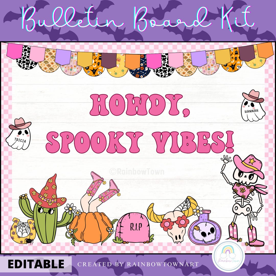 Halloween Bulletin Board Kit Groovy Howdy Classroom Decorations ...