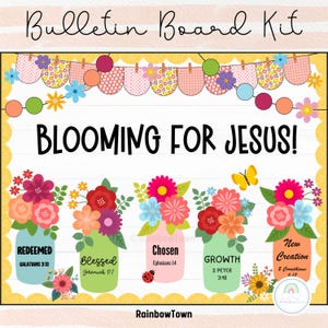 Spring Bulletin Board Kit Chruch Decor Christian Classroom Decoration Printable