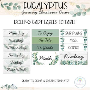 Eucalyptus Classroom Decor Bundle Botanical Classroom Theme Printable ...