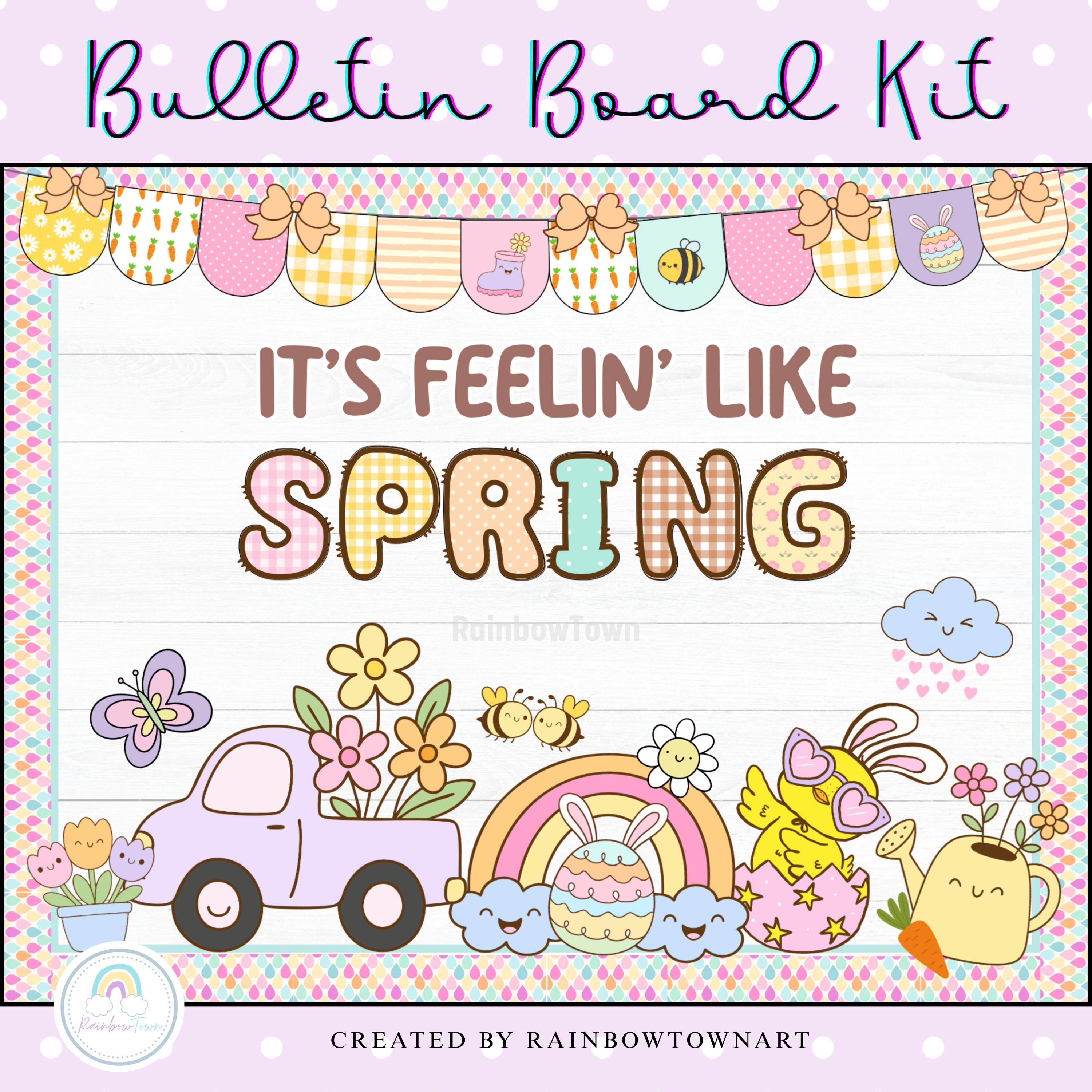 Spring Bulletin Board Kit Pastel March - April Classroom Decor ...