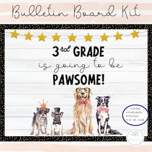 Back to School Bulletin Board Welcome Back Door Decor Dog Theme Classroom Decor Printable