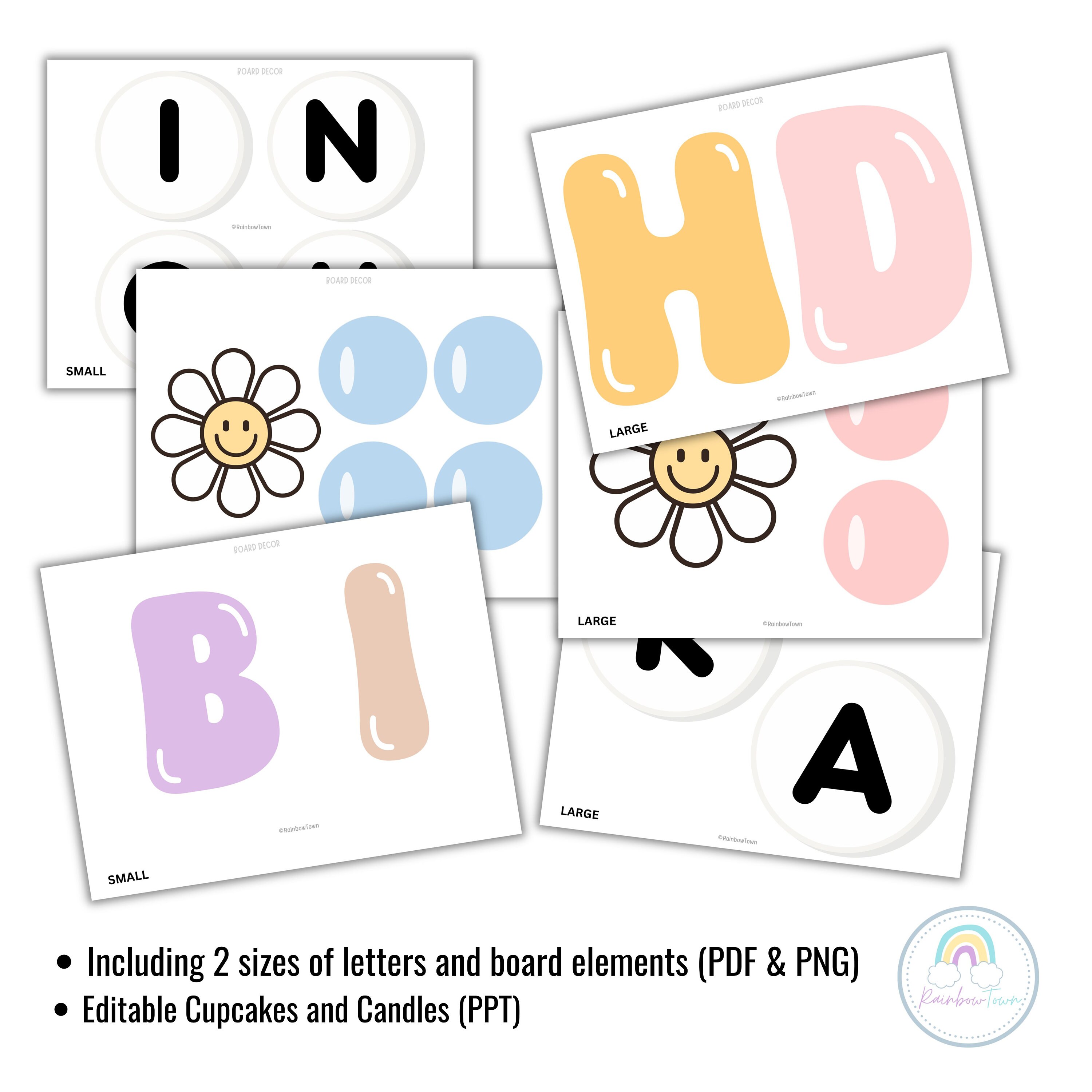 Cupcake Birthday Bulletin Board Kit: Groovy Classroom Decor Printable ...
