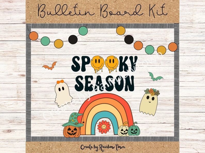 Groovy Retro Halloween Bulletin Board Kit Classroom Decor Etsy