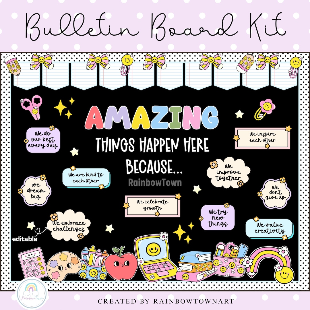 Testing Motivation Bulletin Board Kit Groovy Classroom Decor Printable ...
