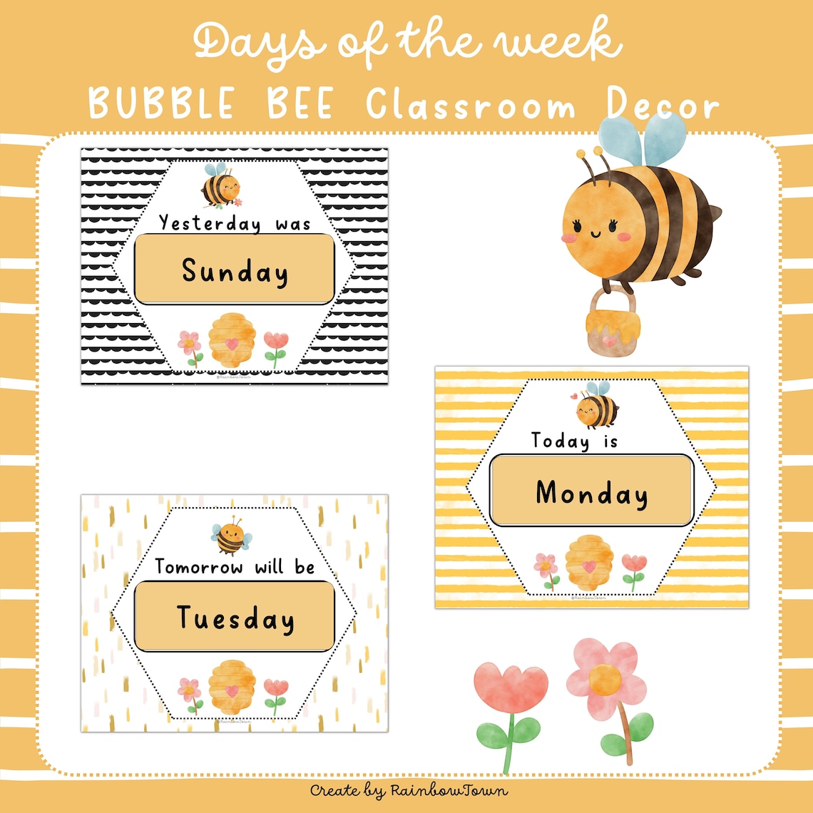 BEE Classroom Decor BUNDLE Printable Back to School Classroom - Etsy