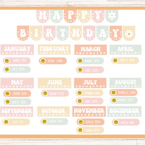 Groovy Birthday Bulletin Board Birthday Display Classroom Decor Printable