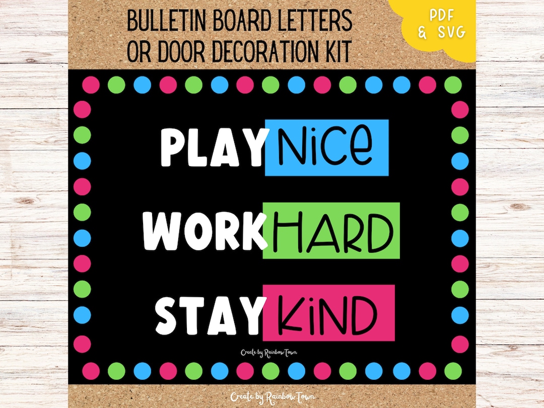 Play Hard, Work Hard. Video Game Bulletin Board Kit - BOY