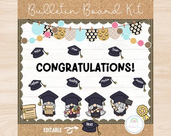 Kit de tablón de anuncios de graduación, decoraciones de fin de año para el aula, imprimible