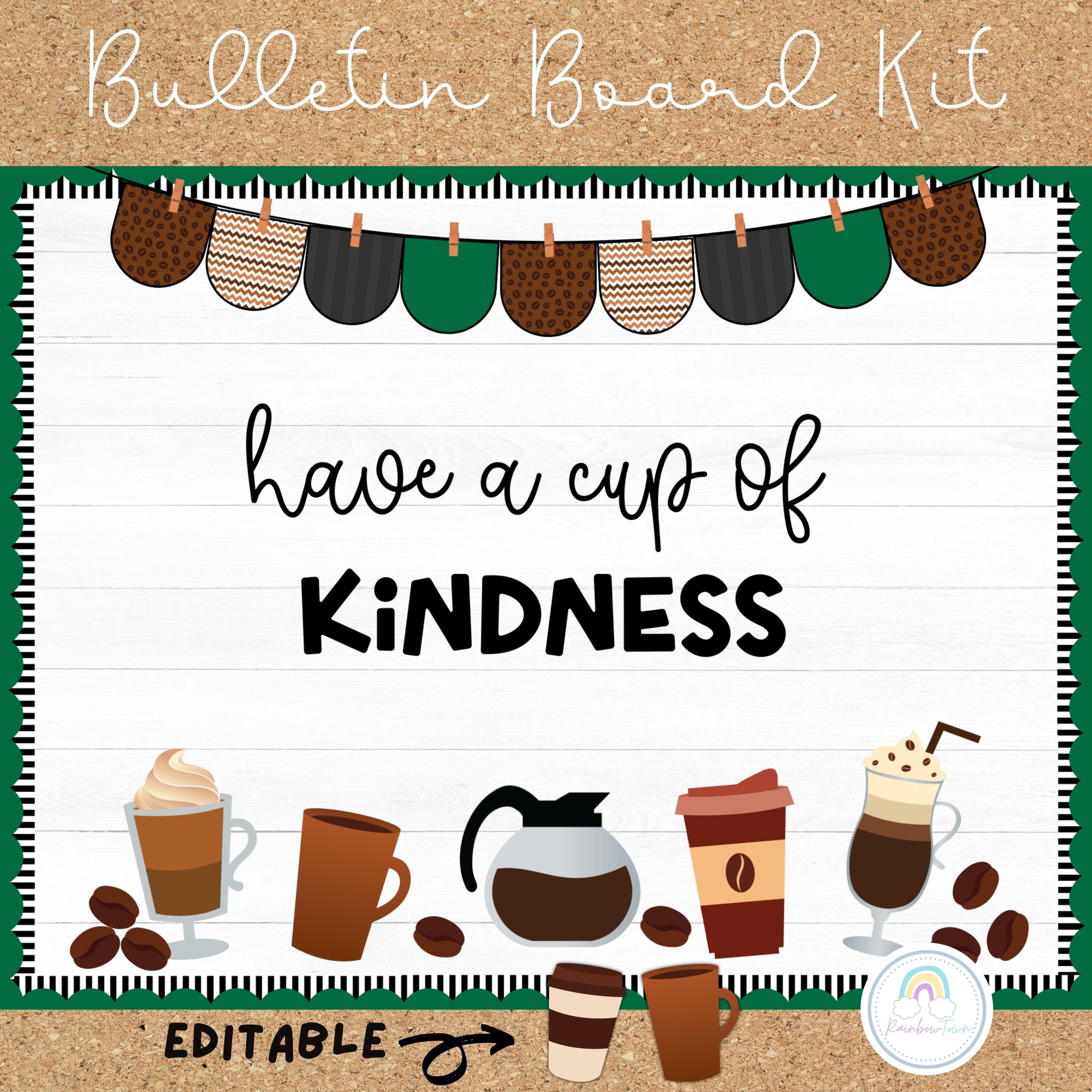 Classroom Bulletin Board Coffee Theme Bulletin Board Set - Welcome ...